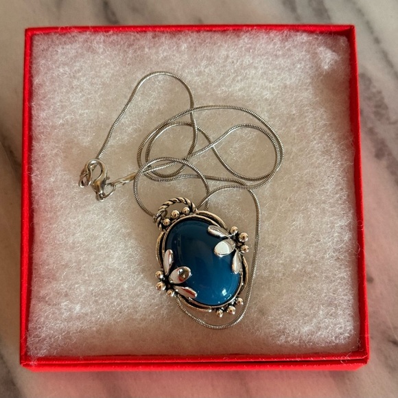 Fashion Jewelry Fashionable Bohemian Style Artistic Blue Oval Shape Necklace - Picture 6 of 9